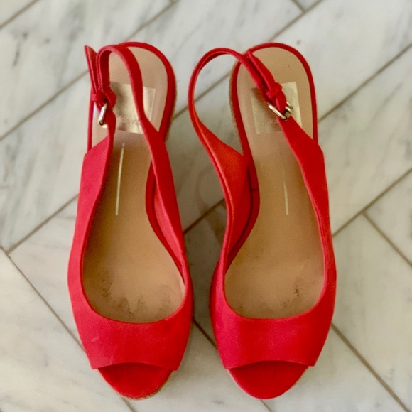 Dolce Vita orange wedge sling back sandals - Picture 4 of 6